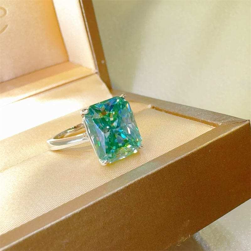 2 Carat 925 Sterling Silver Moissanite Rectangle Shape Ring - Trendsi - Flyclothing LLC