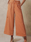 Contrast Striped Wide leg Pants - Trendsi - Flyclothing LLC