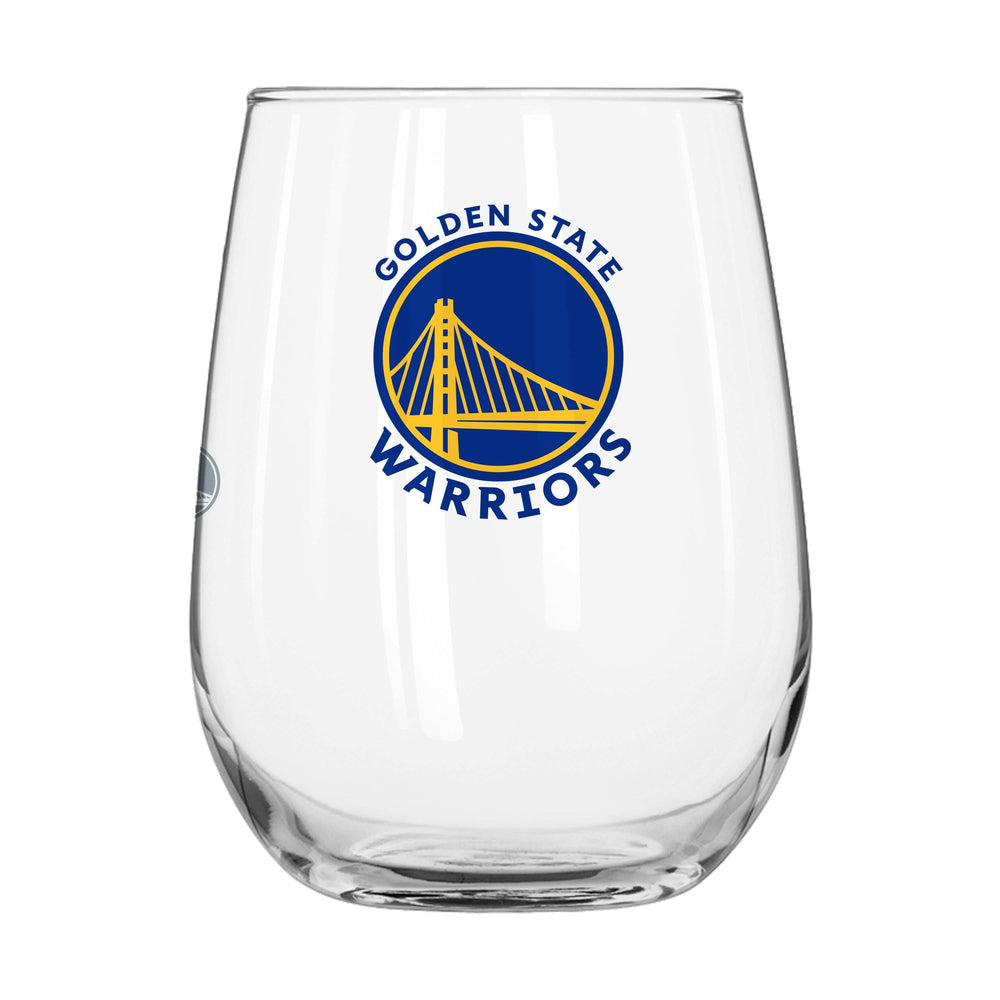 Golden State Warriors 16oz Satin Etch Curved Beverage Glass - Logo Brands - Flyclothing LLC