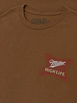 Miller High Life Front and Back Logo T-Shirt - Brown Sugar