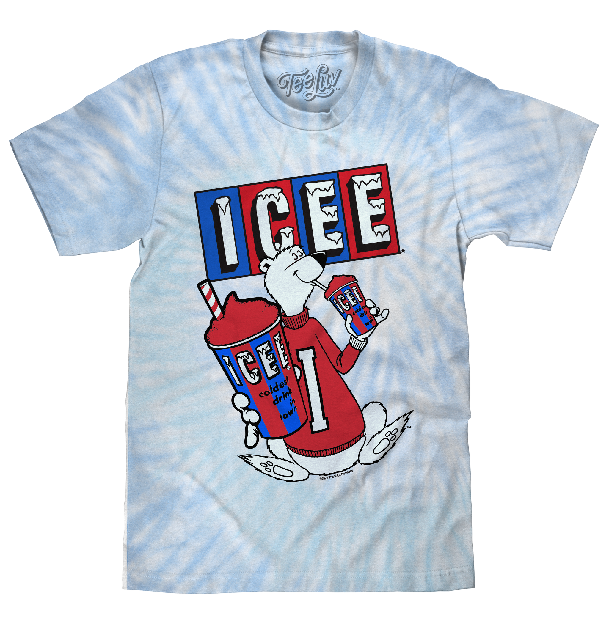 ICEE Polar Bear Tie Dye T-Shirt - Blue and Purple Tie Dye