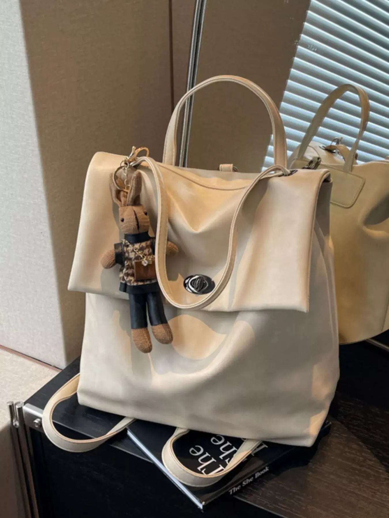 Leather Flap Backpack Bag - Trendsi - Flyclothing LLC