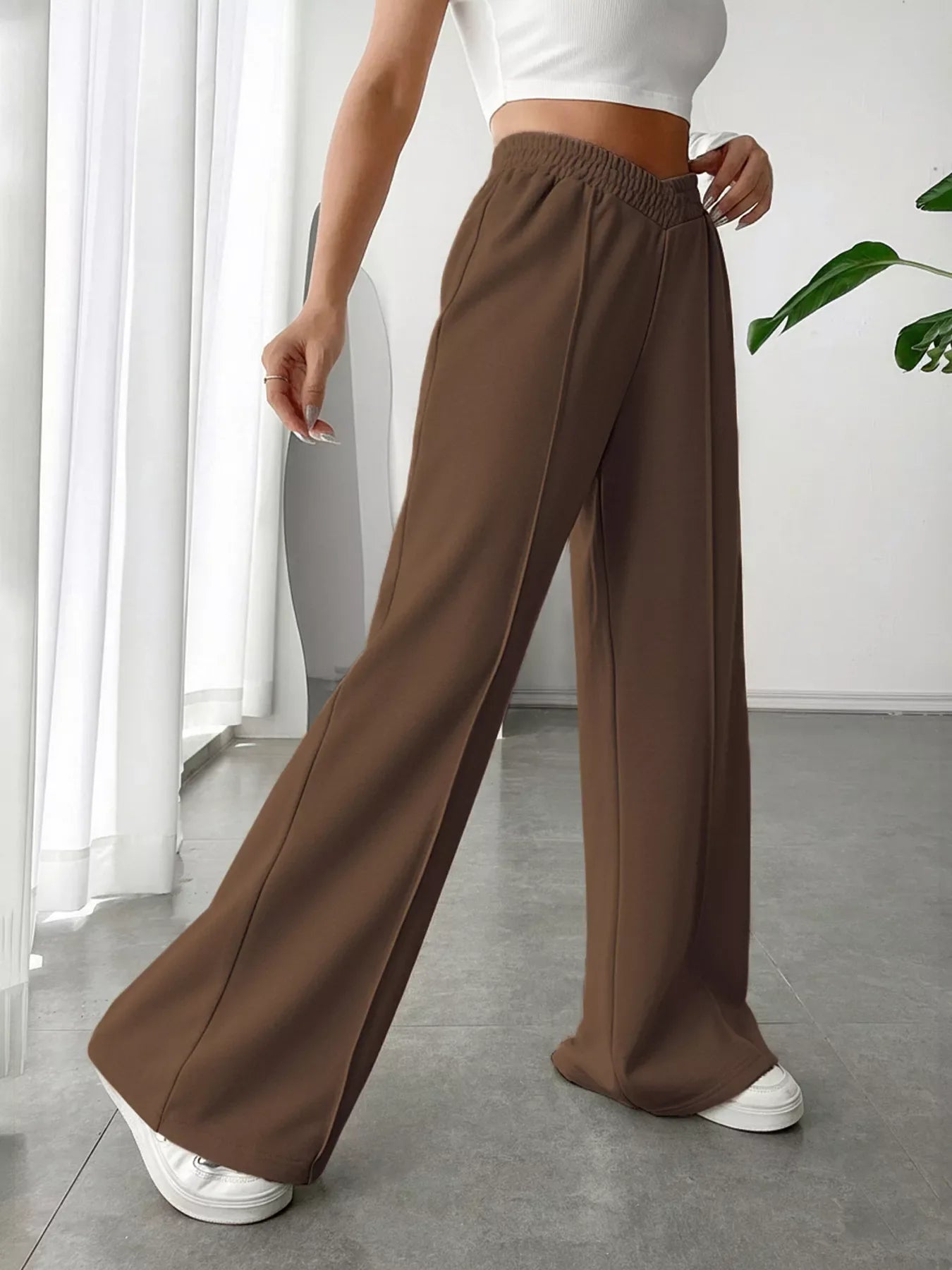 Wide Leg High Waist Pants - Trendsi - Flyclothing LLC