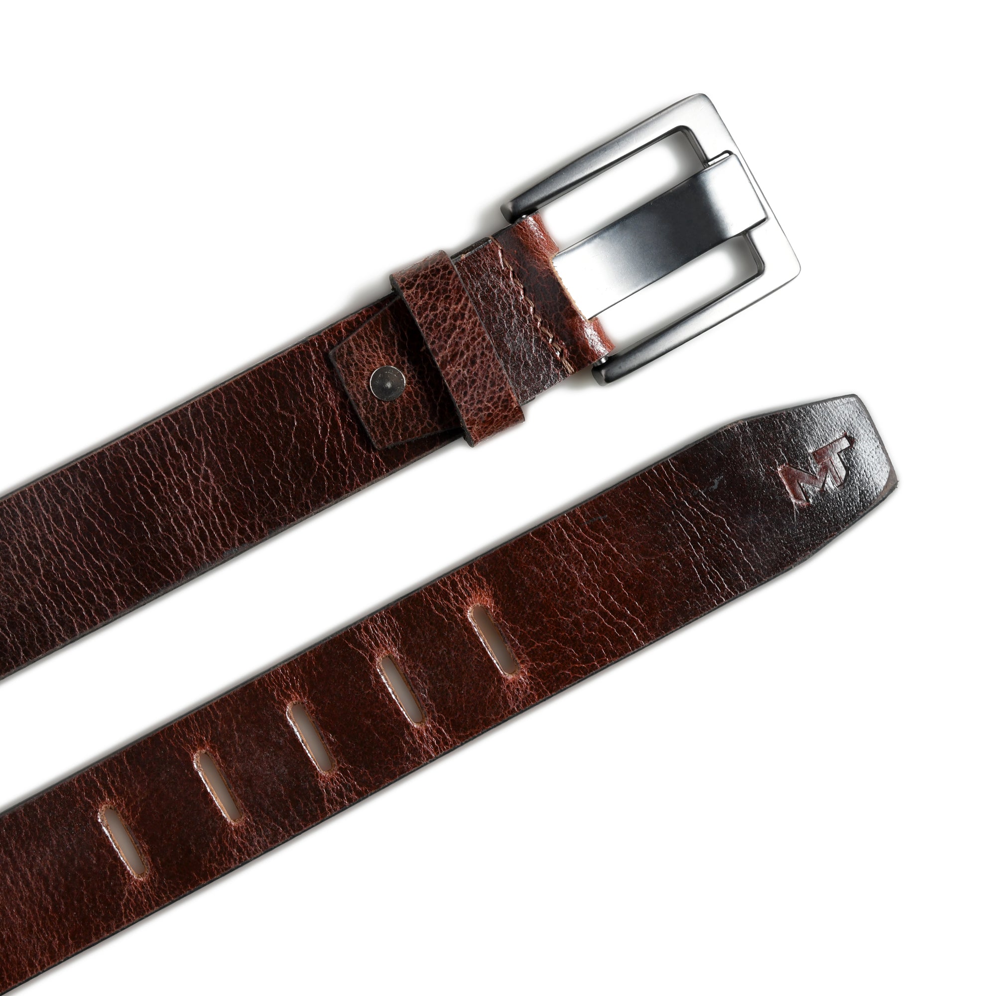 Timberline Dark Brown Leather Belt - Classy Leather Bags - Flyclothing LLC