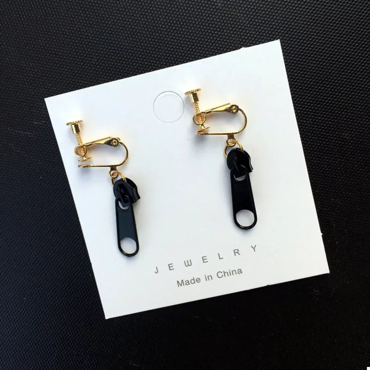 Zipper Dangle Clip-on Earrings - Trendsi - Flyclothing LLC