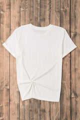 Sequin Leopard Round Neck Short Sleeve T-Shirt - Trendsi - Flyclothing LLC