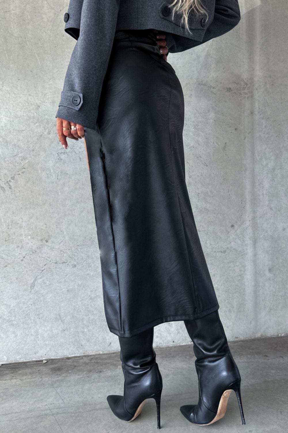 Slit Midi Skirt with Pockets - Trendsi - Flyclothing LLC