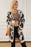 Leopard Open Front Long Sleeve Cardigan - Trendsi - Flyclothing LLC