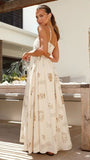Printed Square Neck Maxi Cami Dress - Trendsi