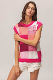 BiBi Color Block Round Neck Sweater Vest - Trendsi - Flyclothing LLC