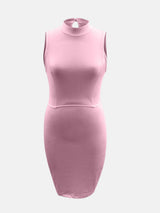 Cutout Mock Neck Sleeveless Dress - Trendsi - Flyclothing LLC