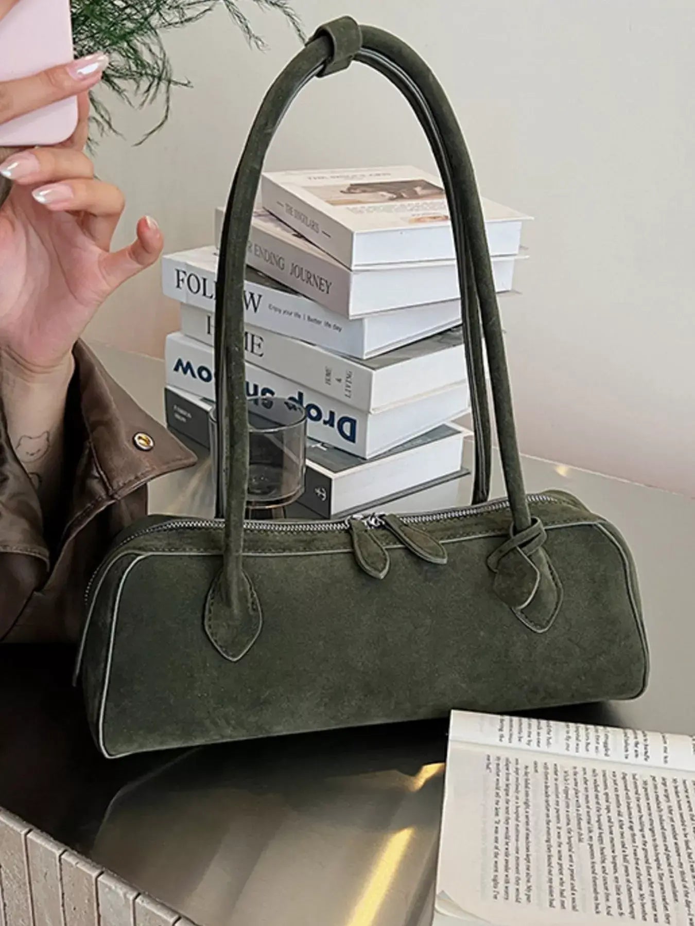 Solid Color Shoulder Bag - Trendsi - Flyclothing LLC