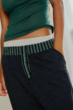 Polka Dot Elastic Waist Wide Leg Pants - Trendsi