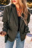 Pocketed Buttoned Long Sleeve Blazer - Trendsi - Flyclothing LLC