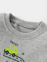 Children's Cartoon Car Crew Neck Sweatshirt - Trendsi - Flyclothing LLC