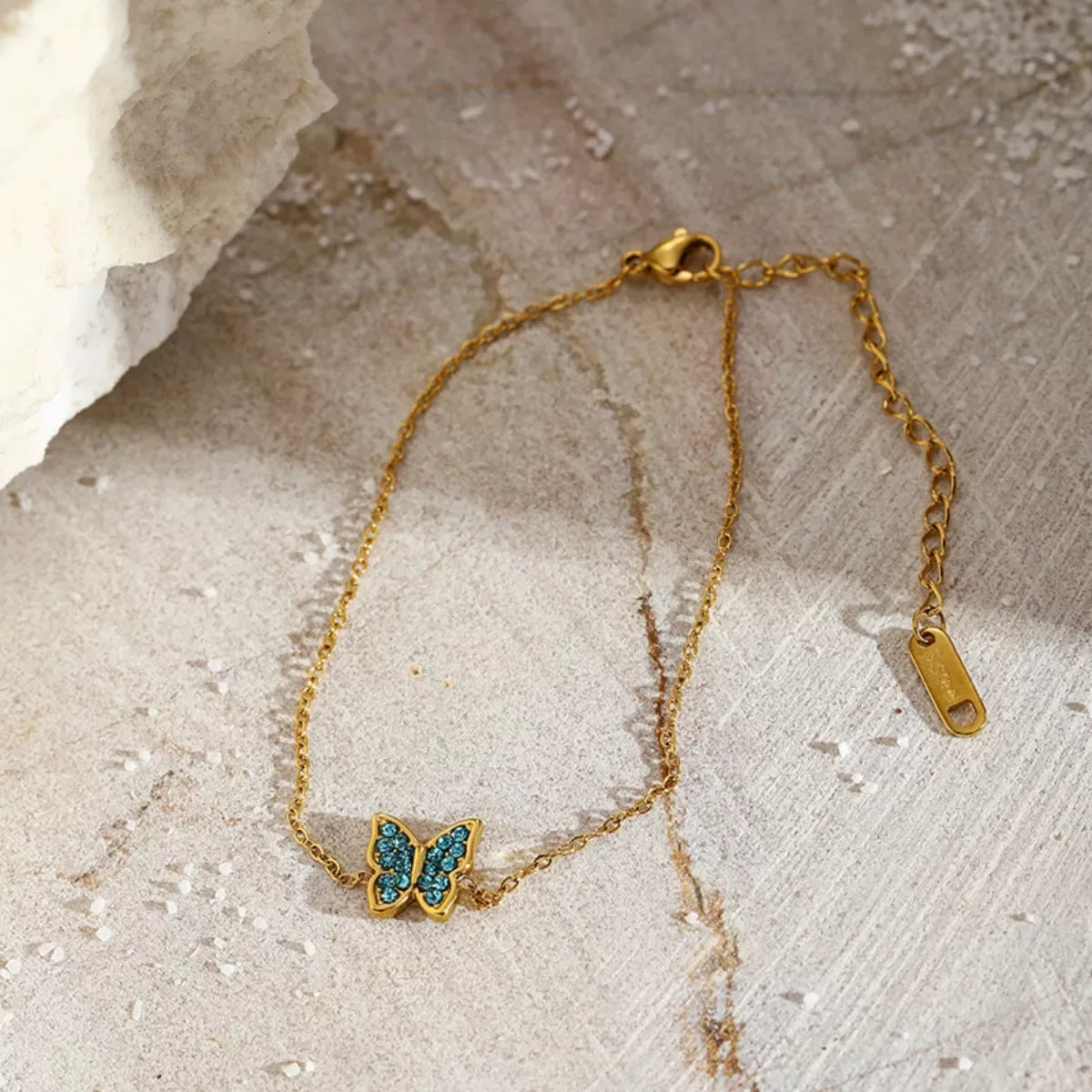 18K Gold-Plated Butterfly Adjustable Bracelet - Trendsi - Flyclothing LLC