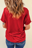 Sequin Star Round Neck Short Sleeve T-Shirt - Trendsi - Flyclothing LLC