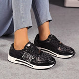 Lace Up Round Toe Sneakers - Trendsi - Flyclothing LLC