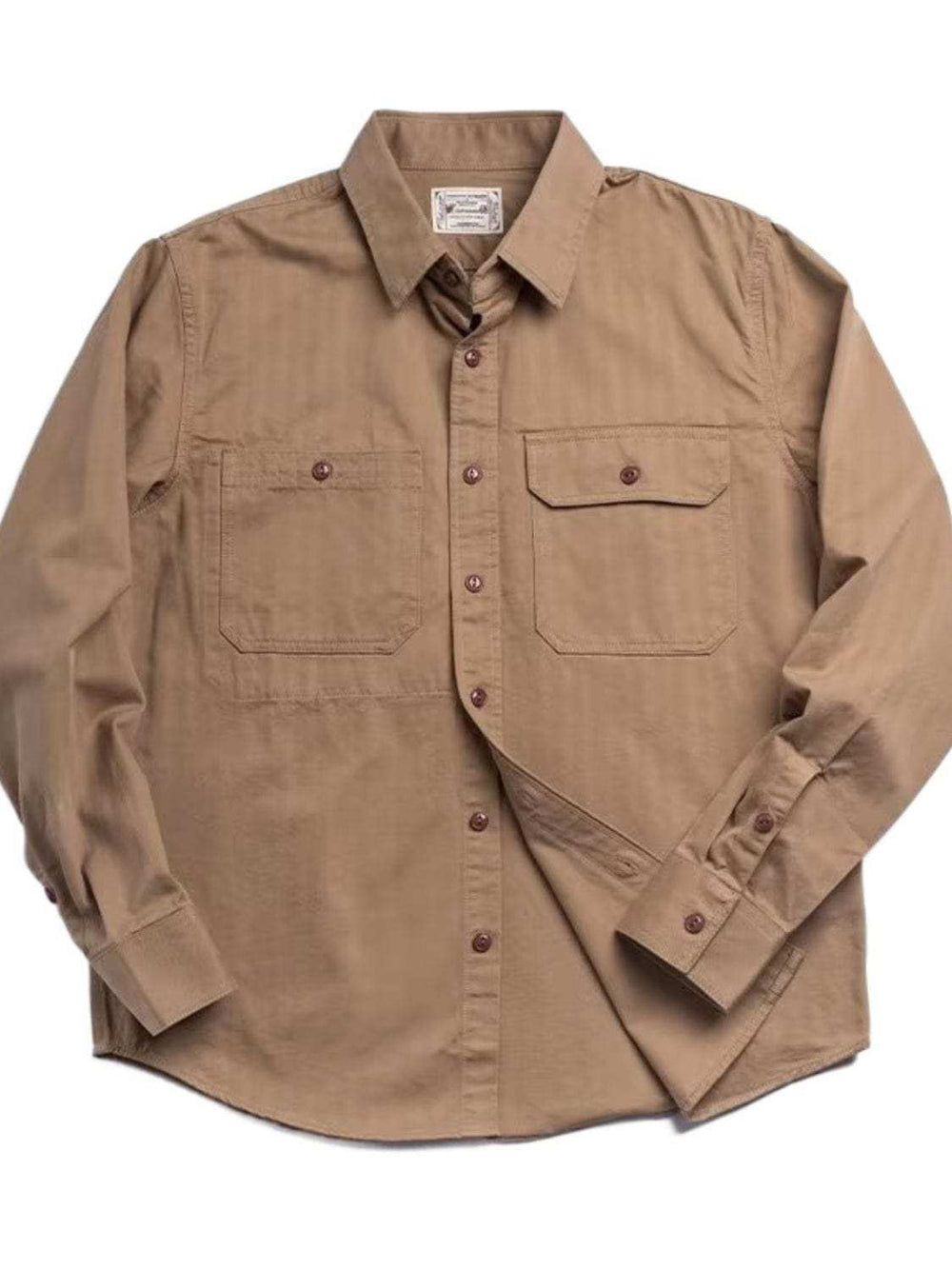 Men's Button Down Long Sleeve Shirt with Chest Pockets - Trendsi - Flyclothing LLC