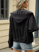 Washed Button Up Hooded Denim Jacket - Trendsi - Flyclothing LLC