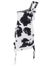 Ruffled Tie-Dye Single Shoulder Mini Dress - Trendsi - Flyclothing LLC
