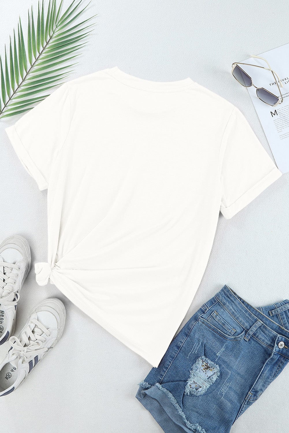 AMERICA Round Neck Short Sleeve T-Shirt - Trendsi - Flyclothing LLC