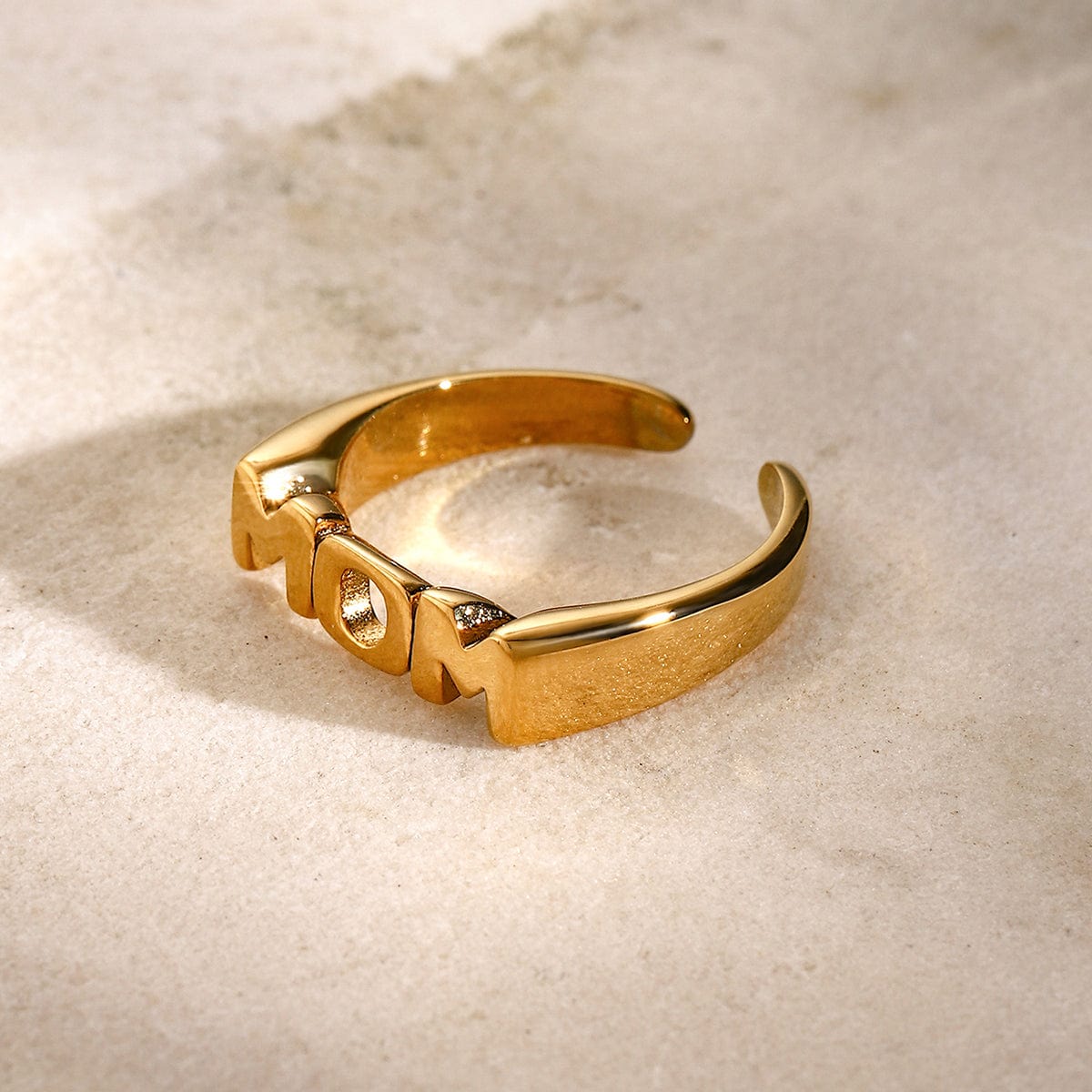 MOM Stainless Steel Open Ring - Trendsi