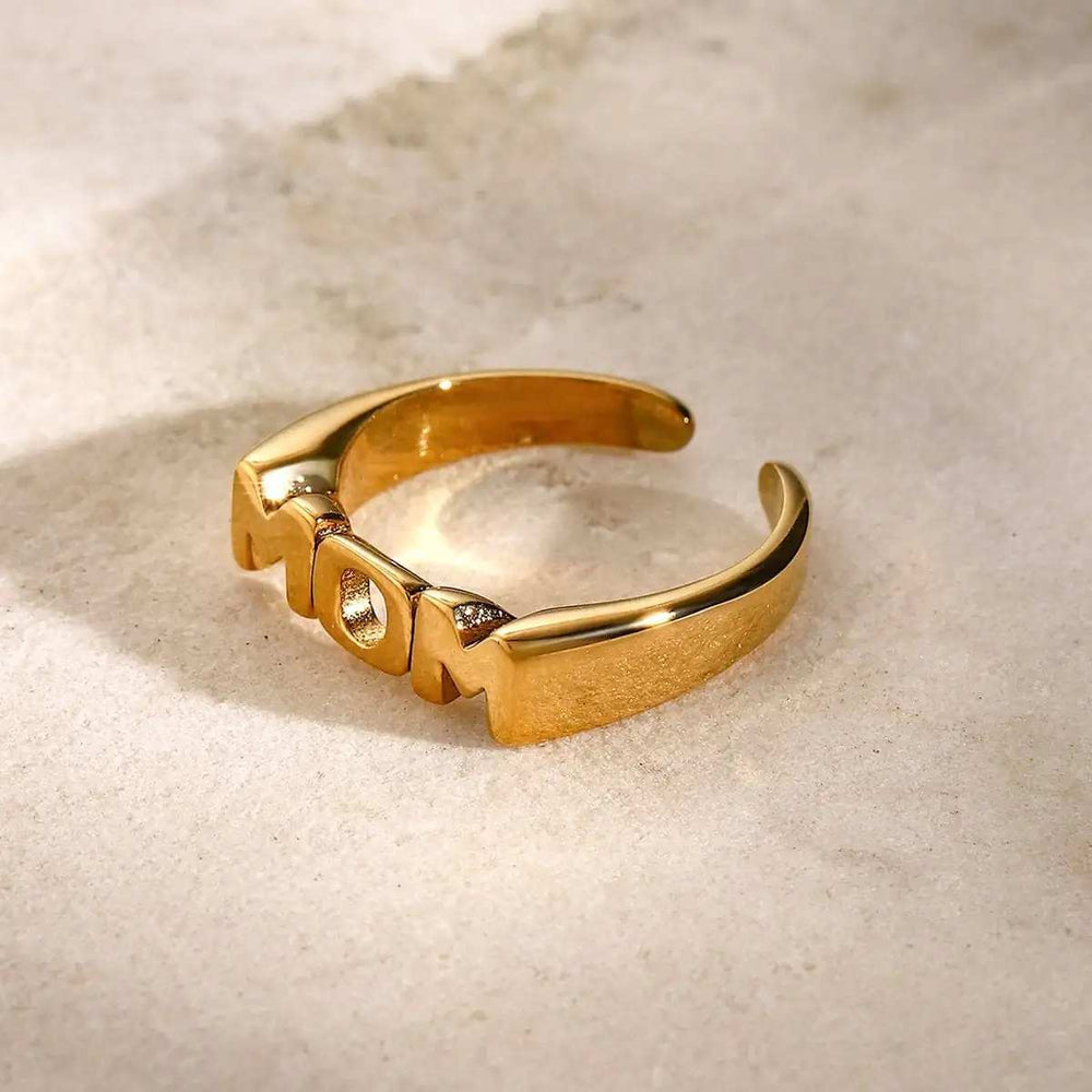 MOM Stainless Steel Open Ring - Trendsi - Flyclothing LLC