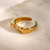 MOM Stainless Steel Open Ring - Trendsi