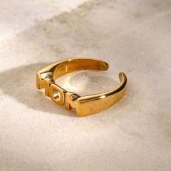 MOM Stainless Steel Open Ring - Trendsi