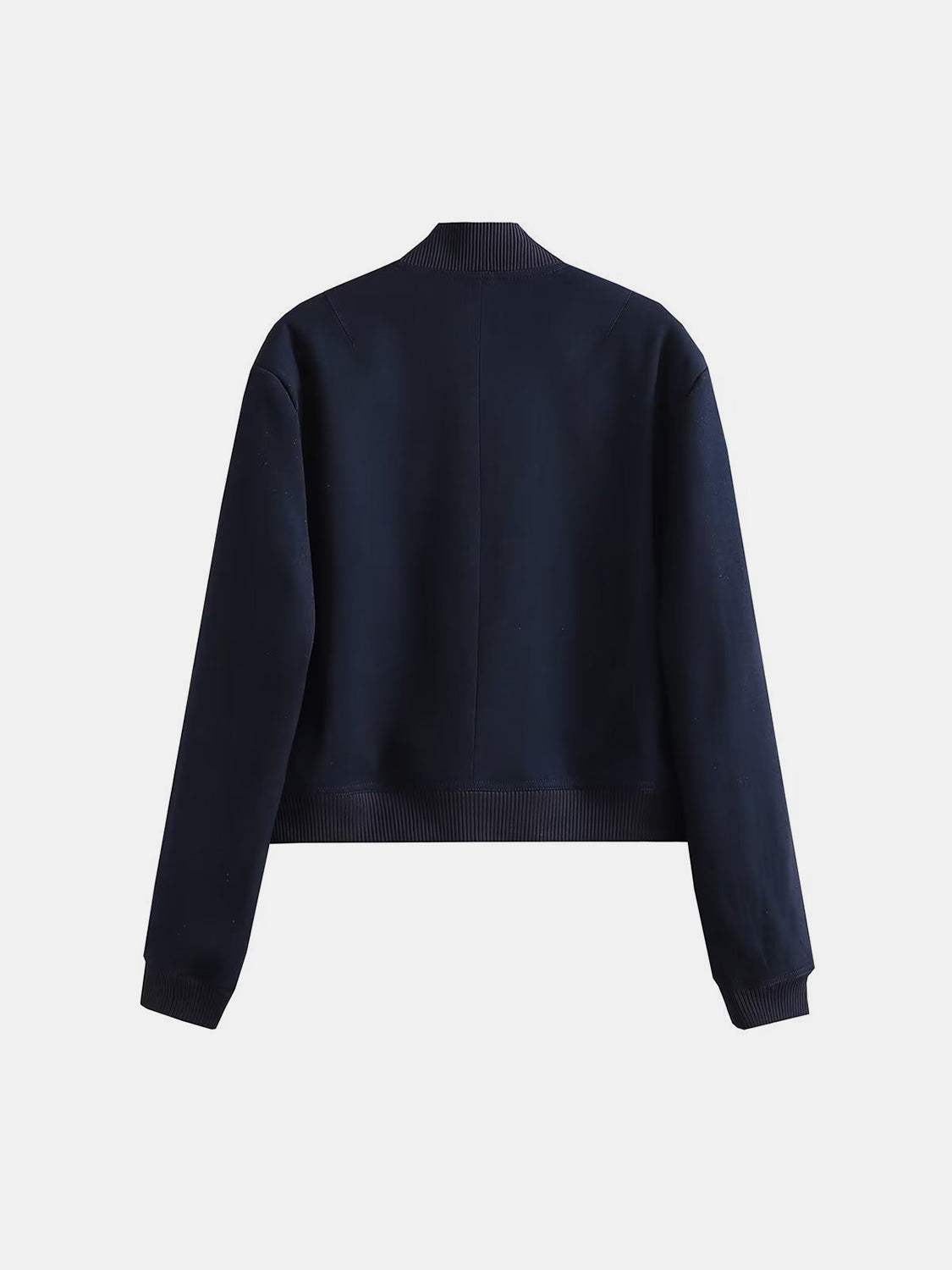 Pocketed Snap Down Baseball Collar Jacket - Trendsi - Flyclothing LLC