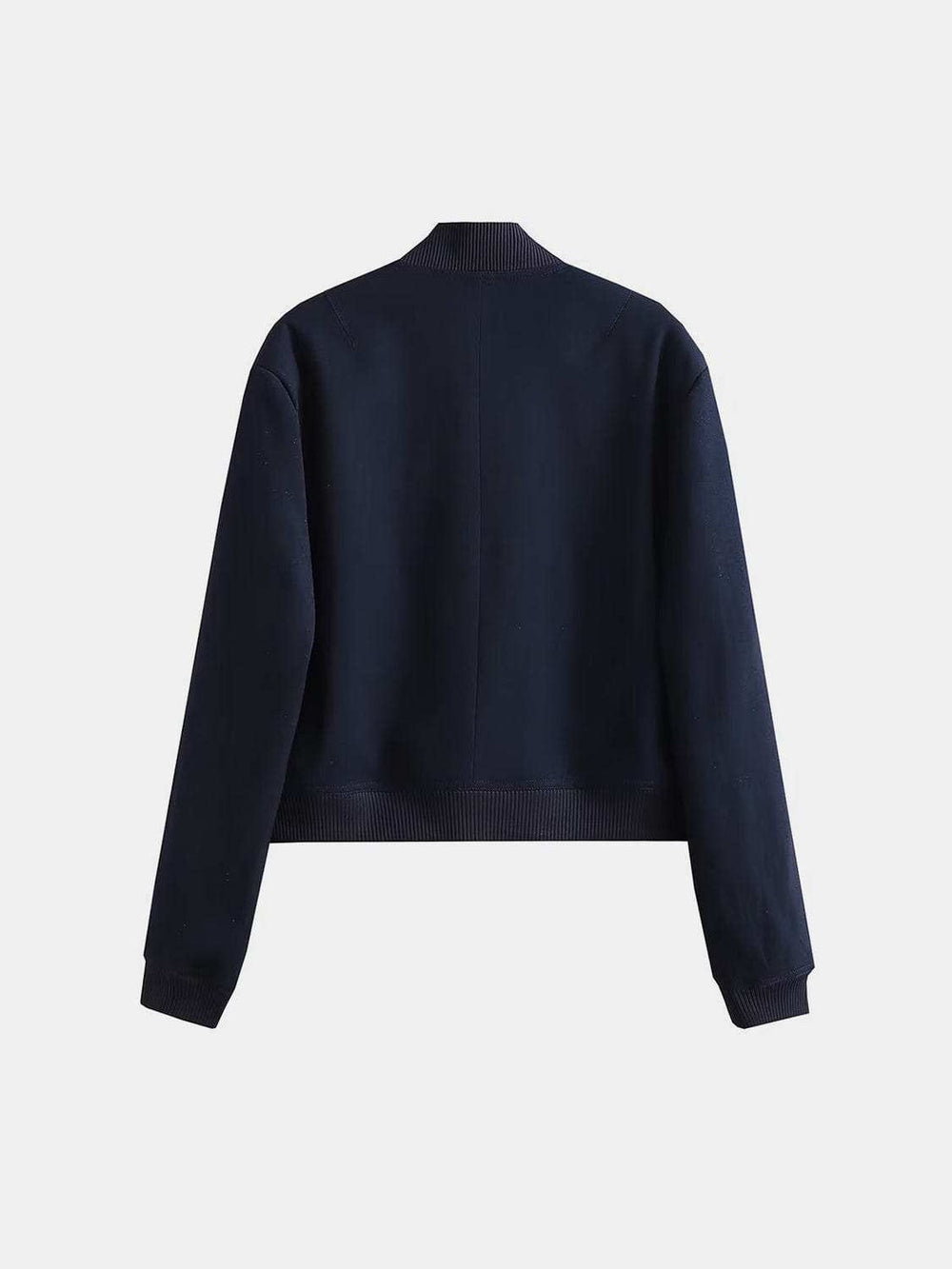 Pocketed Snap Down Baseball Collar Jacket - Trendsi - Flyclothing LLC