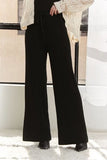 ADORA Tied Wide Leg Knit Pants - Trendsi