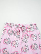 Santa Claus Print V Neck Tee Drawstring Pants 2pcs Lounge Set - Trendsi - Flyclothing LLC