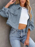 Button Up Long Sleeve Jacket - Trendsi