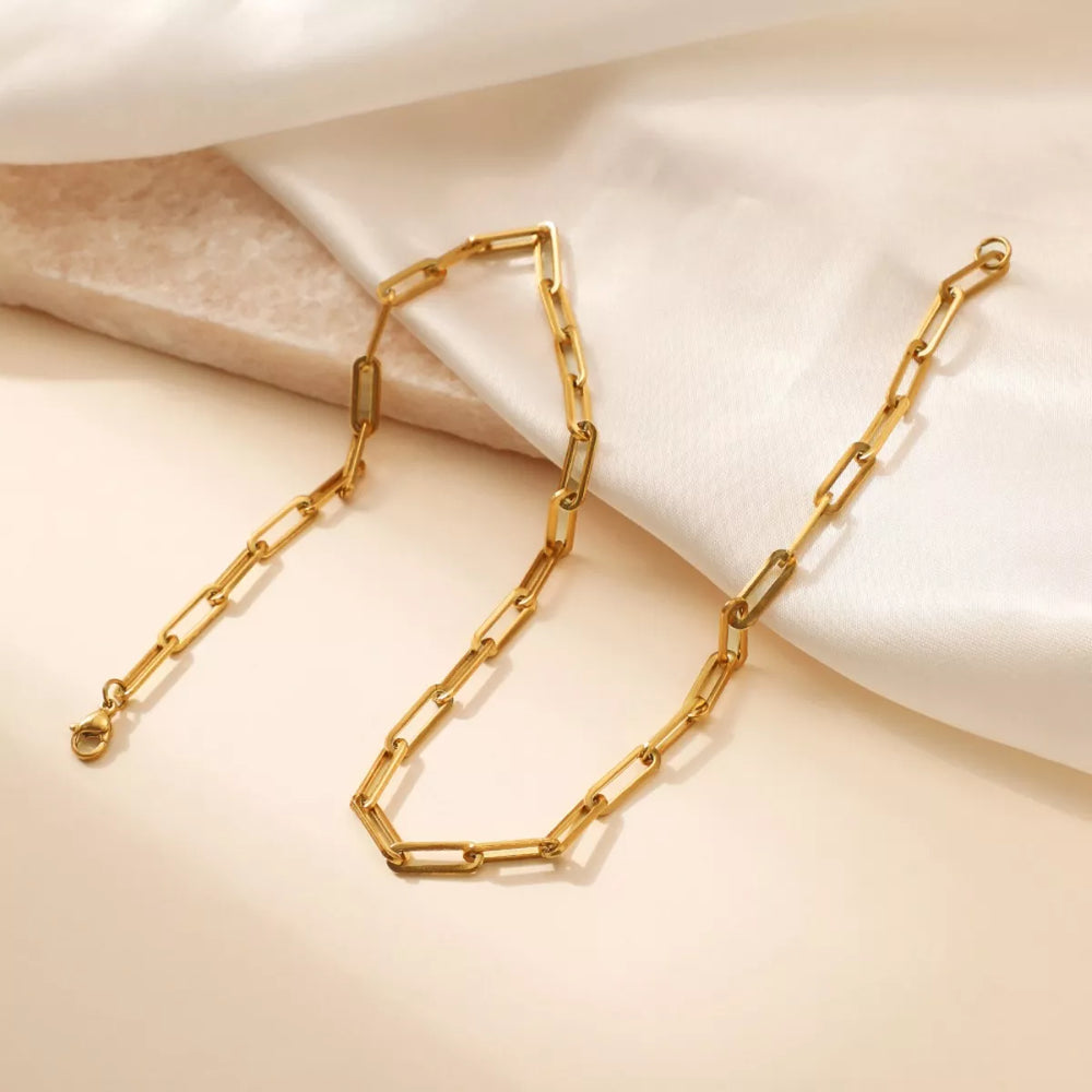 18K Gold-Plated Chain Necklace - Trendsi - Flyclothing LLC