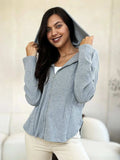 Culture Code Full Size Ribbed Zip Up Drawstring Hooded Jacket - Trendsi - Flyclothing LLC