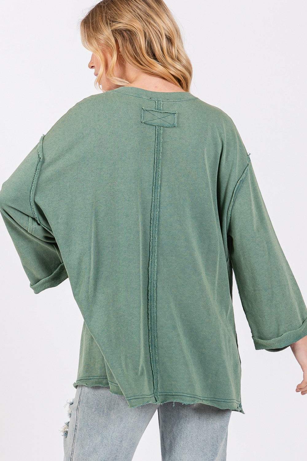 SAGE + FIG Full Size American Flag Patch Drop Shoulder T-Shirt - Trendsi - Flyclothing LLC