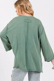 SAGE + FIG Full Size American Flag Patch Drop Shoulder T-Shirt - Trendsi