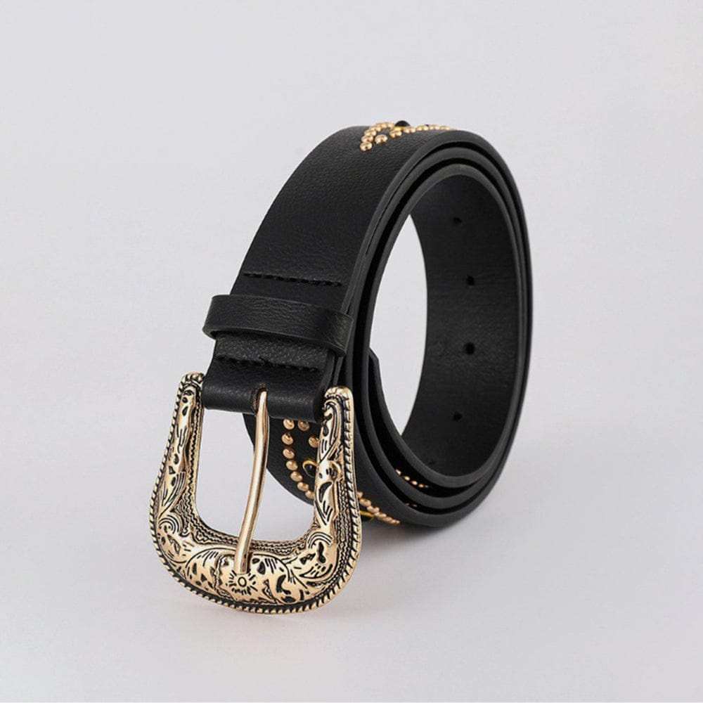PU Leather Rhinestone Belt - Trendsi - Flyclothing LLC