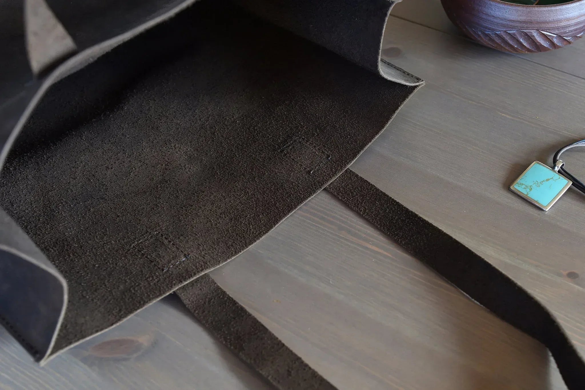 Raw Edge Tote - Kiko Leather - Flyclothing LLC