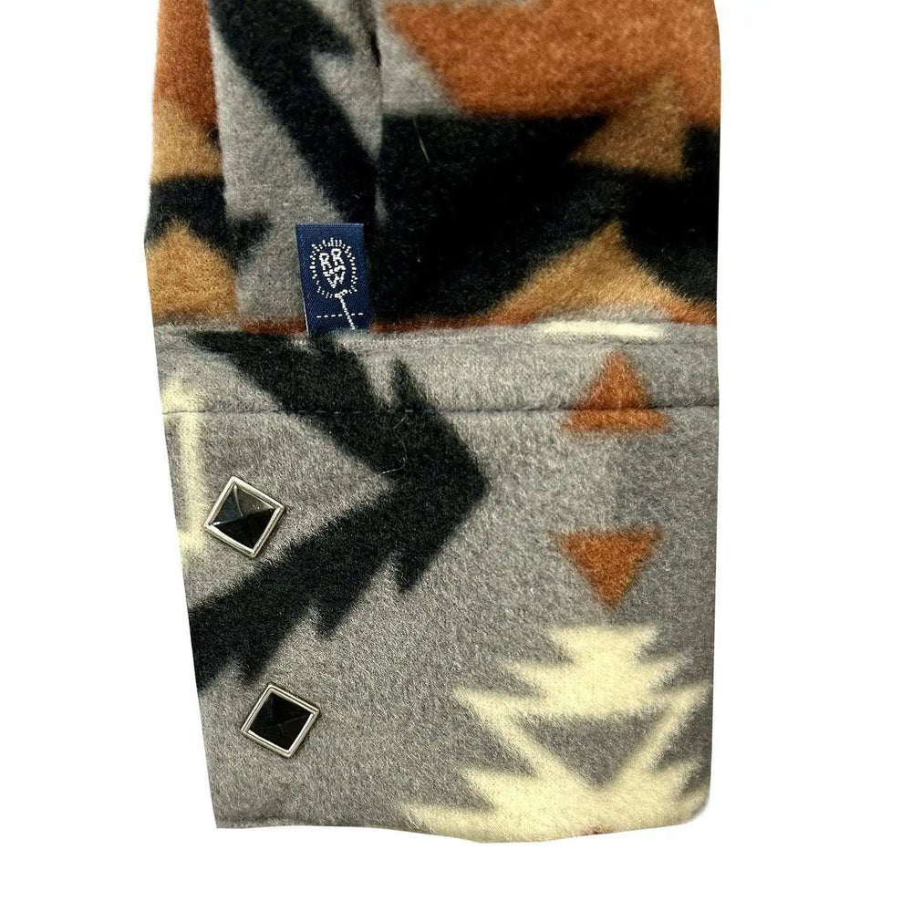 Rockmont Clothing Women's Native Pattern Fleece Western Shirt in Grey & Brown - Rockmount Clothing - Flyclothing LLC