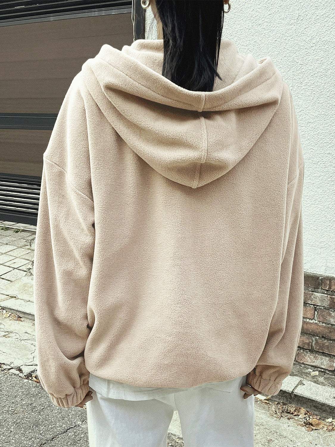 Mountain Quarter Zip Long Sleeve Hoodie - Trendsi - Flyclothing LLC