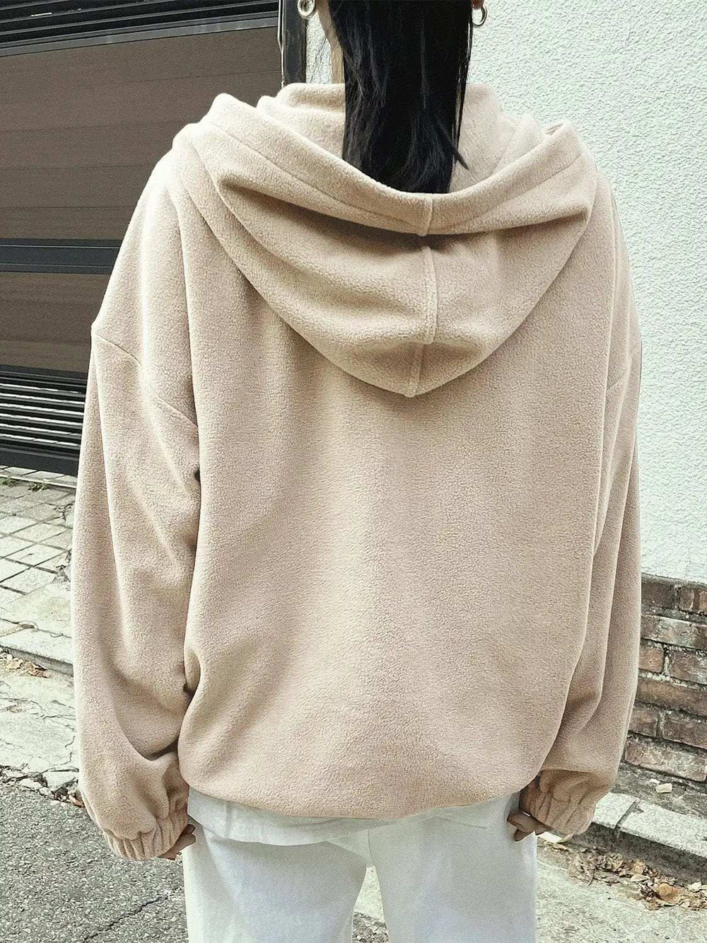 Mountain Quarter Zip Long Sleeve Hoodie - Trendsi - Flyclothing LLC