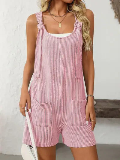 Mandy Texture Adjustable Strap Overalls with Pockets - Trendsi - Flyclothing LLC