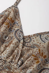 Paisley Printed Smocked Babydoll Cami - Trendsi - Flyclothing LLC