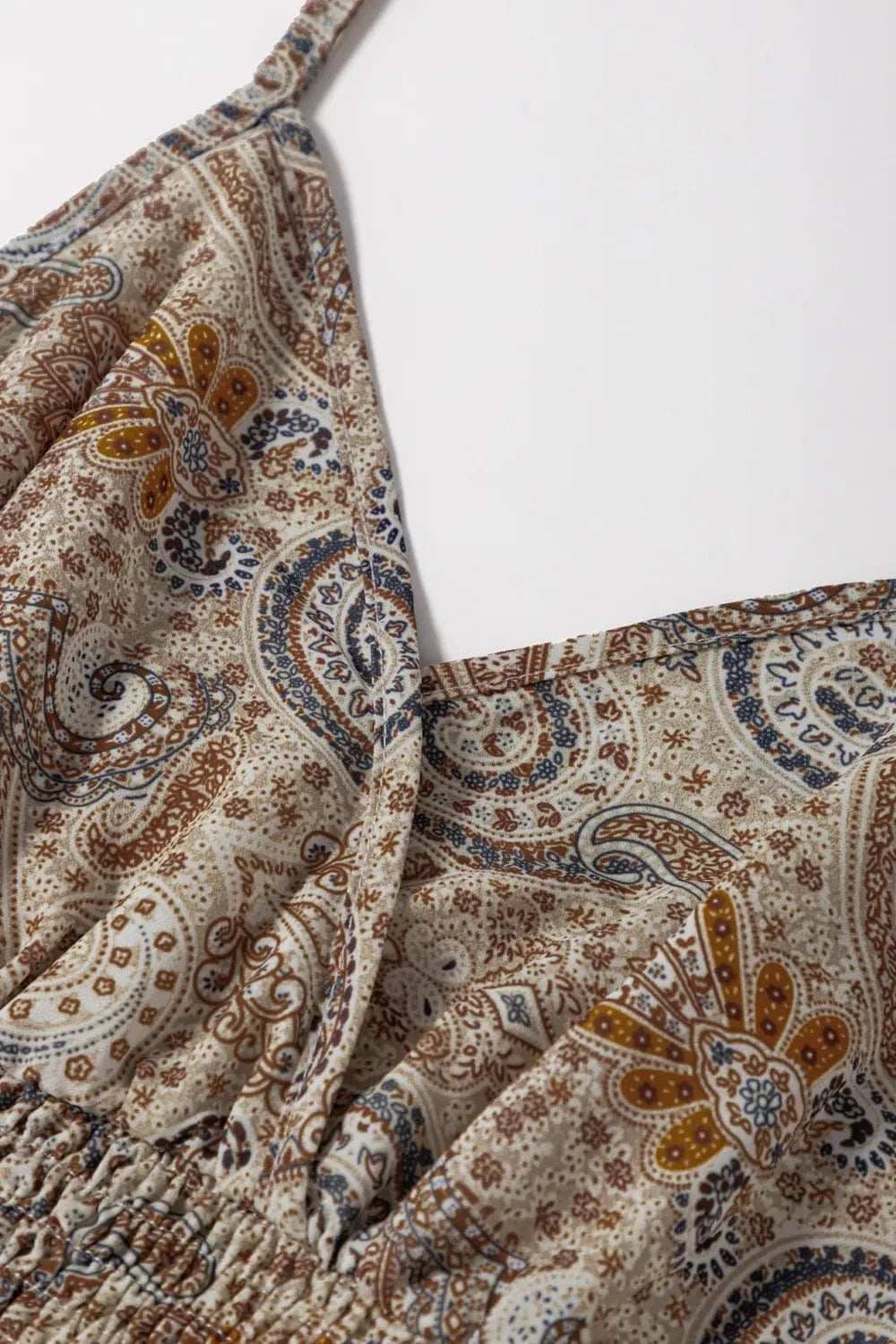 Paisley Printed Smocked Babydoll Cami - Trendsi - Flyclothing LLC