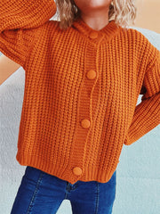 Button Up Long Sleeve Cardigan - Trendsi