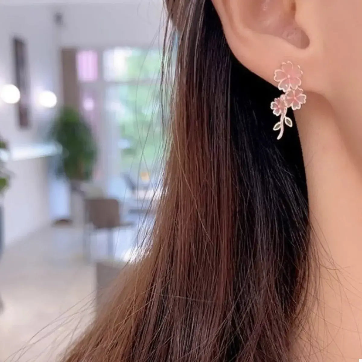 Asymmetrical Flower Drop Earrings - Trendsi - Flyclothing LLC