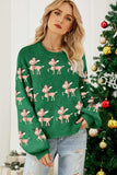 Reindeer Round Neck Drop Shoulder Sweater - Trendsi - Flyclothing LLC